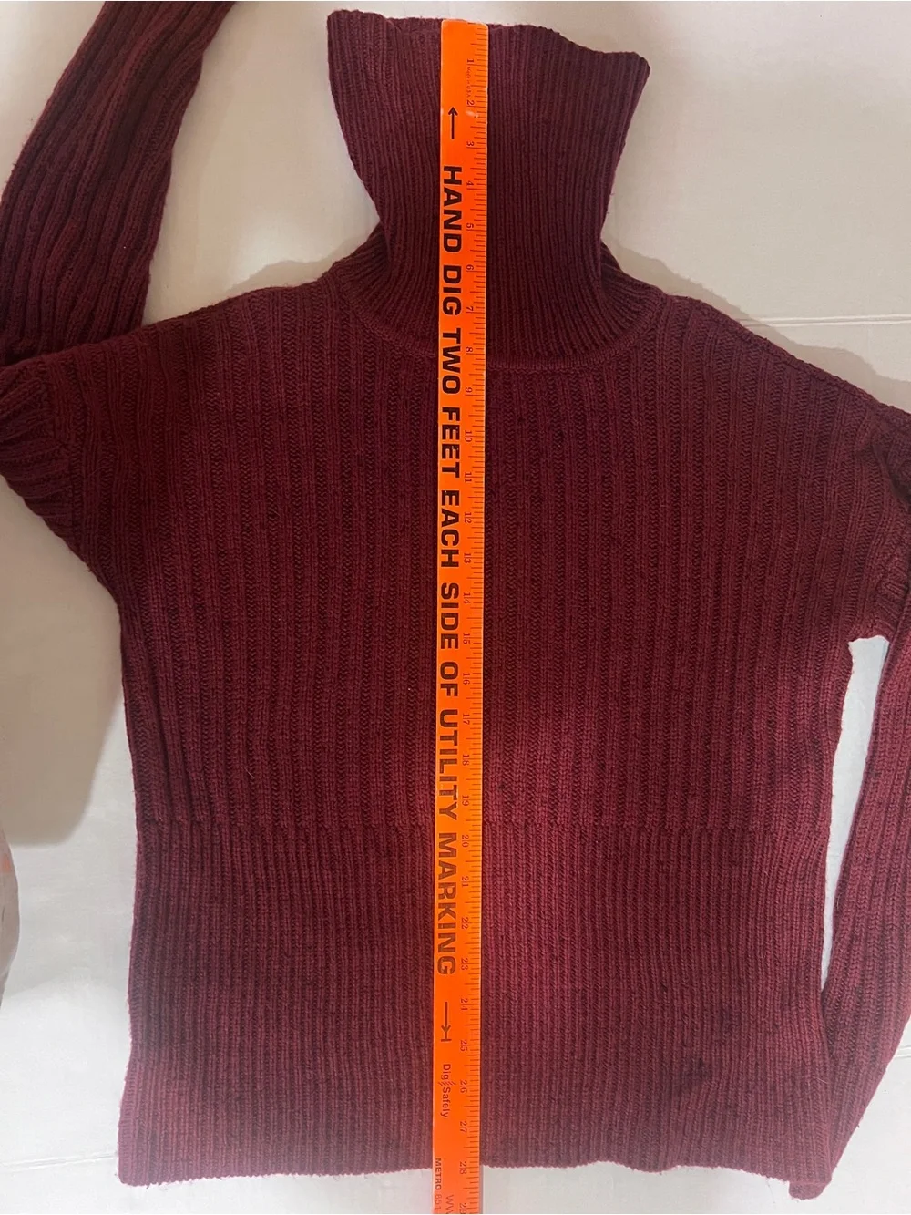 Michael Kors Women Preppy Burgundy Ribbed Turtleneck Sweater Classic Academia XS